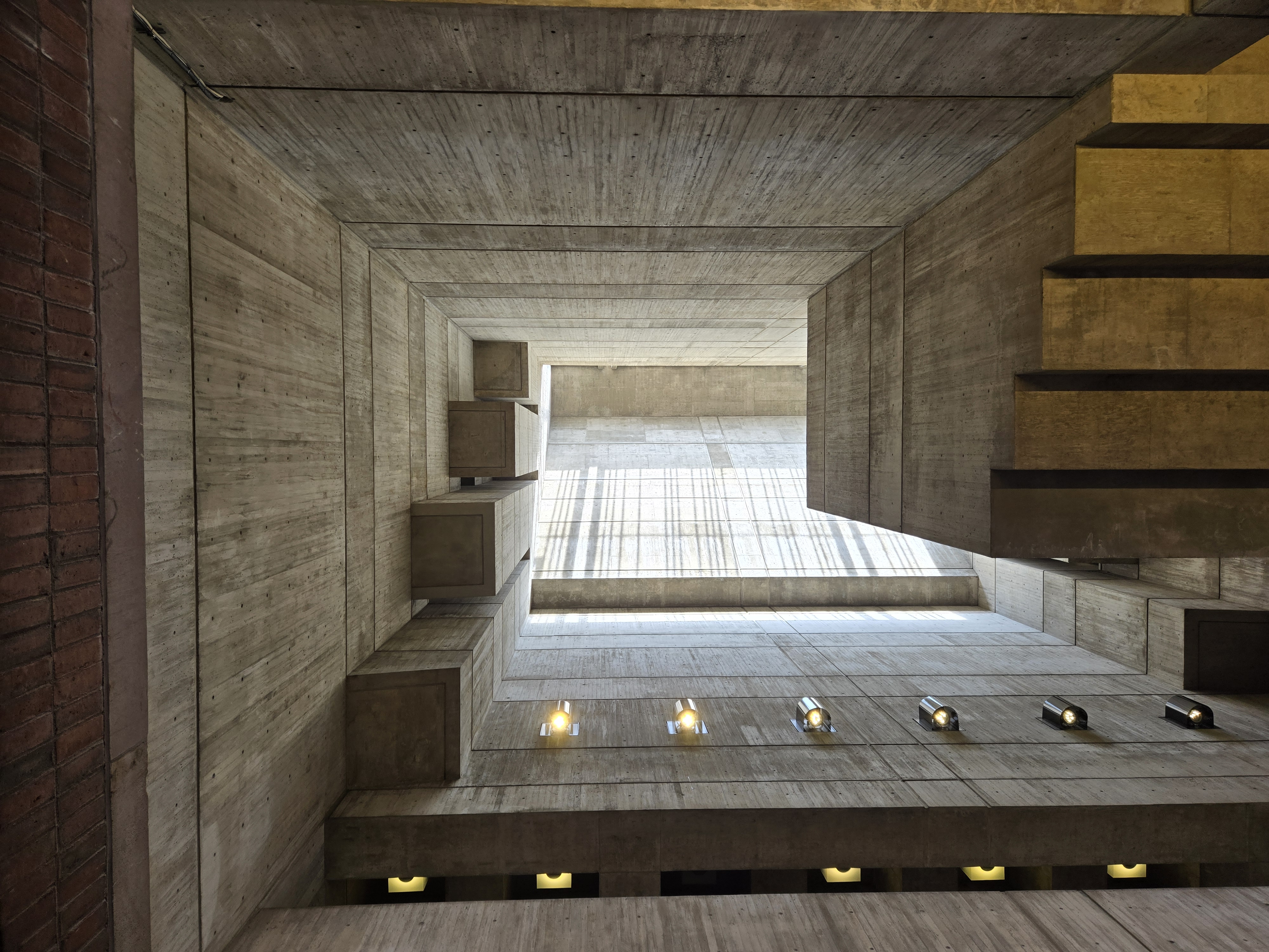 A wiew directly upwards inside Boston City Hall